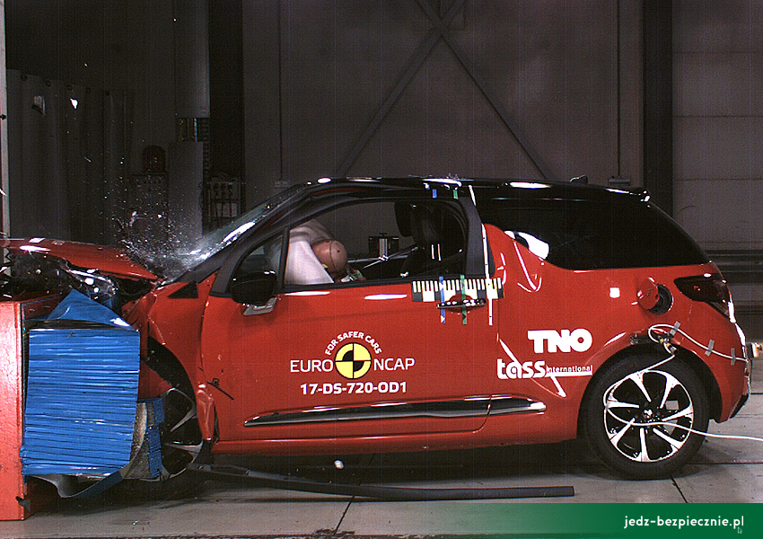 Testy zderzeniowe Euro NCAP DS 3 zderzenie czoďż˝owe