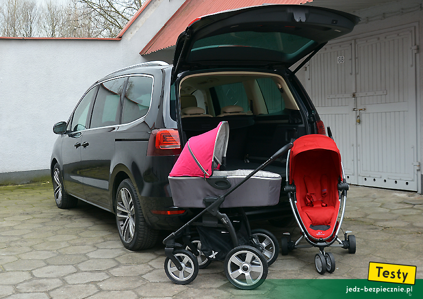 TESTY | Volkswagen Sharan II facelifting - próby z pakowaniem do bagażnika wózków dziecięcych X-lander i Quinny