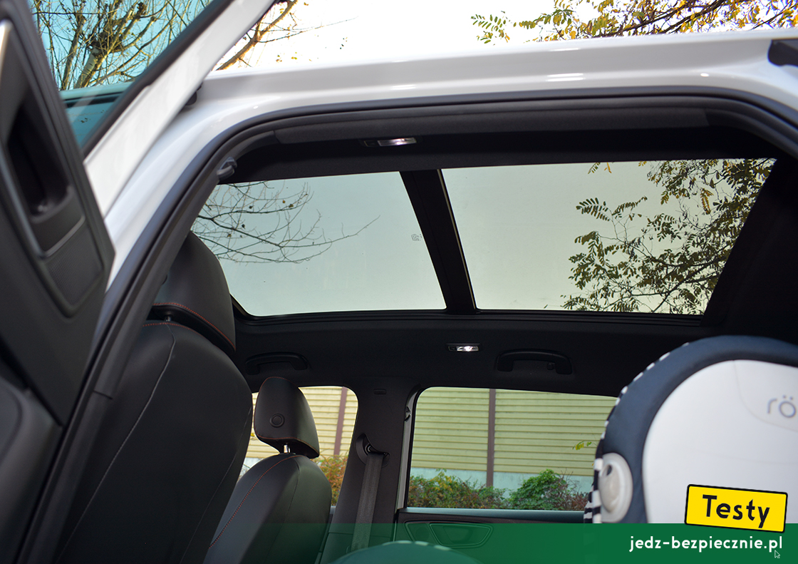 Testy - SEAT Ateca 4Drive facelifting - szklany dach, przyciemniane szyby