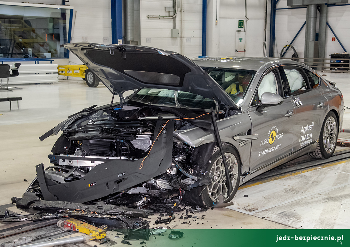 TESTY ZDERZENIOWE EURO NCAP | Genesis G80 - zderzenie czołowe w przeszkodę mobilną
