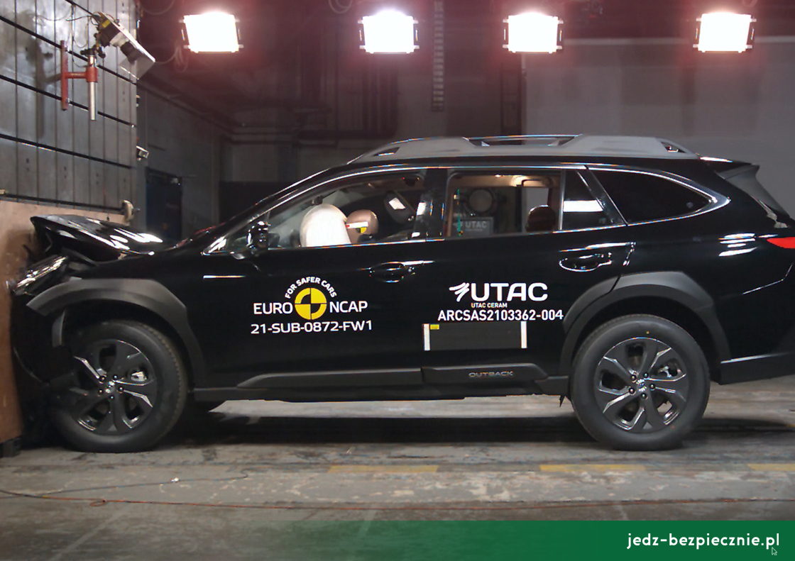 TESTY ZDERZENIOWE EURO NCAP | Subaru Outback - próba zderzenia czołowego w przeszkodę stałą