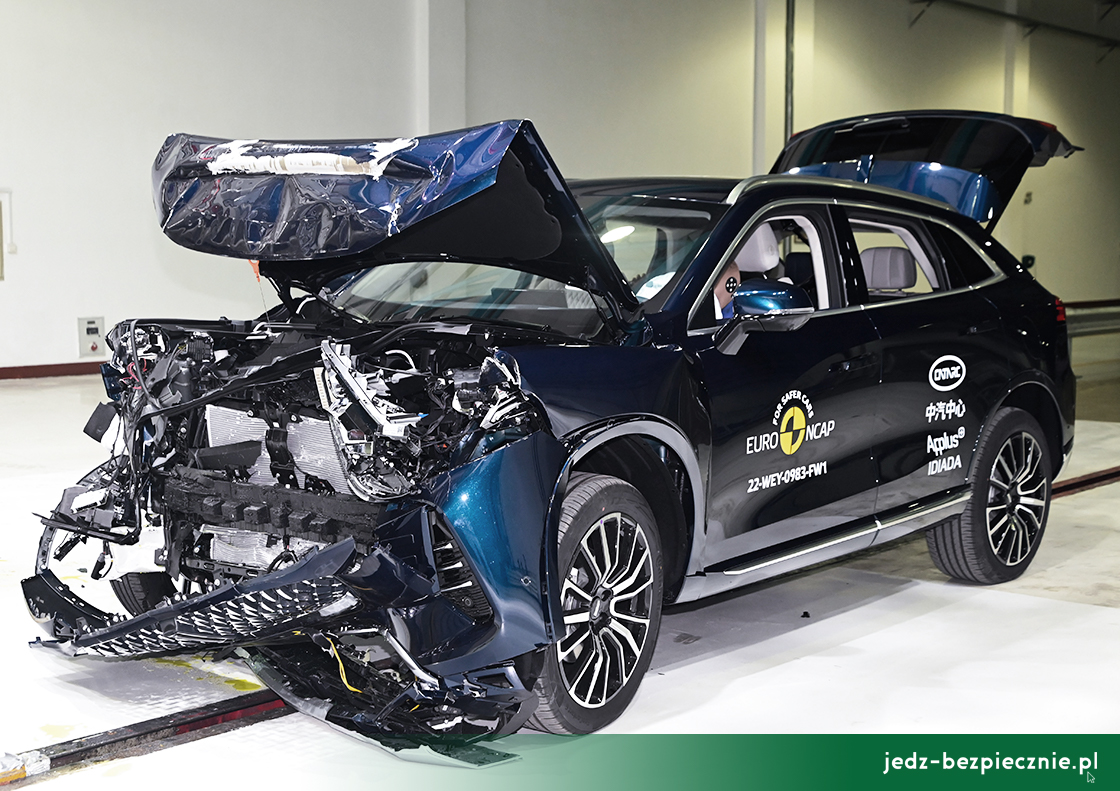 TESTY ZDERZENIOWE EURO NCAP | WEY Coffee 01 - próba zderzenia czołowego w przeszkodę stałą
