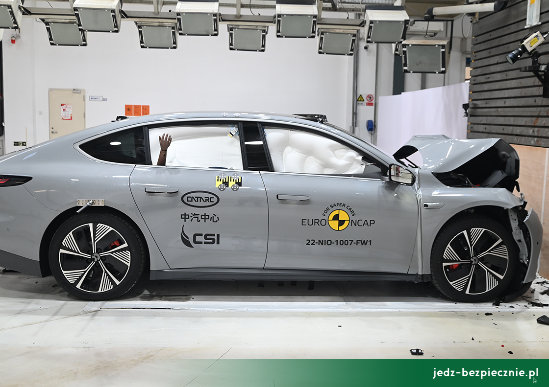 TESTY ZDERZENIOWE EURO NCAP | NIO ET7 - próba zderzenia z przeszkodą stałą
