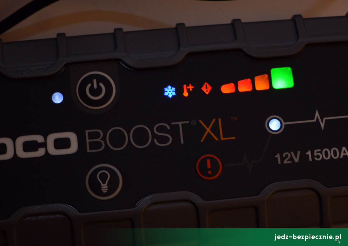 Test - diody naładowania urządzenia rozruchowego NOCO GB50