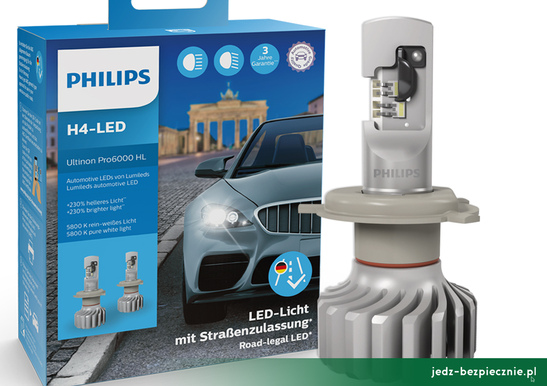 PRODUKTY | Retrofit Philips LED H4 z legalizacją na niemieckich drogach publicznych