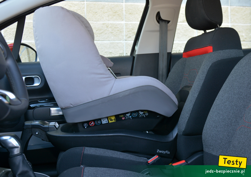 TESTY | Citroen C3 III - próba z montażem na miejscu pasażera, fotelik tyłem do kierunku jazdy, baza, Isofix