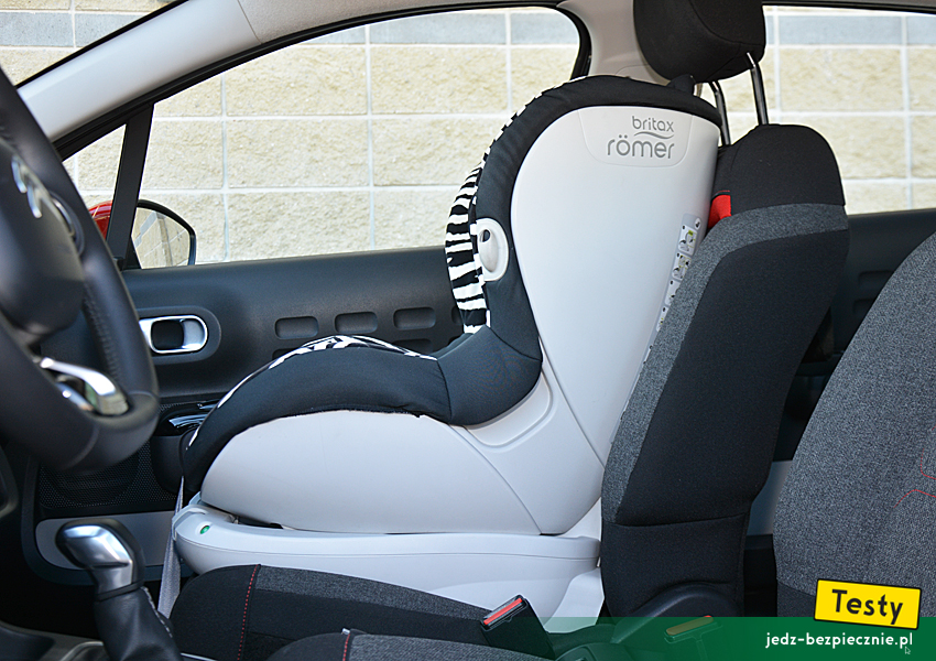 TESTY | Citroen C3 III - fotel pasażera, Isofix, top-tether, przodem do kierunku jazdy