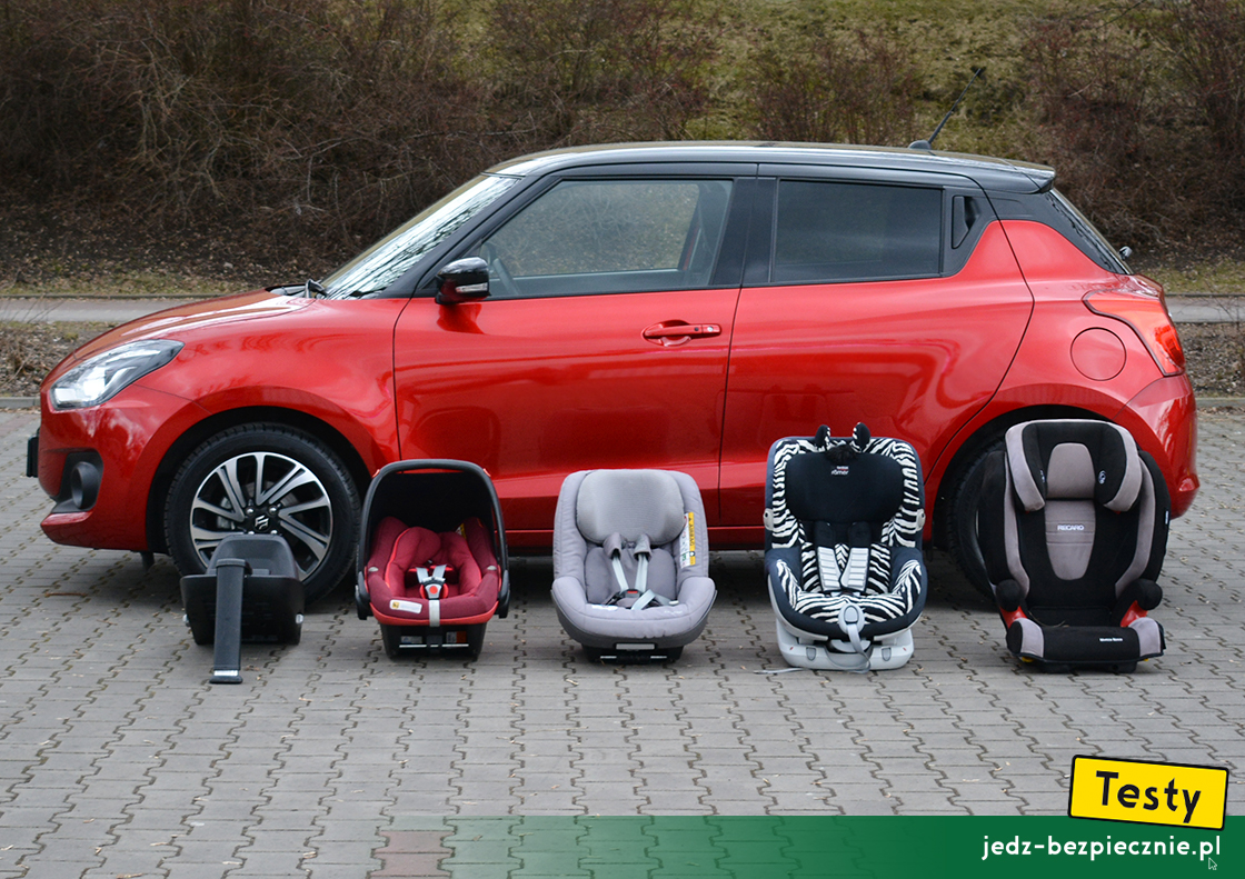 Testy - Suzuki Swift VI fl mild-hybrid - montaż fotelików dziecięcych Maxi-Cosi, Britax-Romer i Recaro