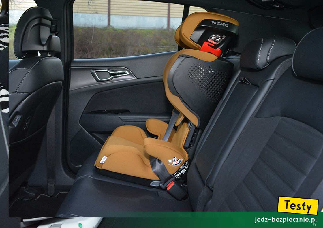 Testy - Kia Sportage plug-in - montaż fotelika z grupy 2-3, przodem do kierunku jazdy, Isofix