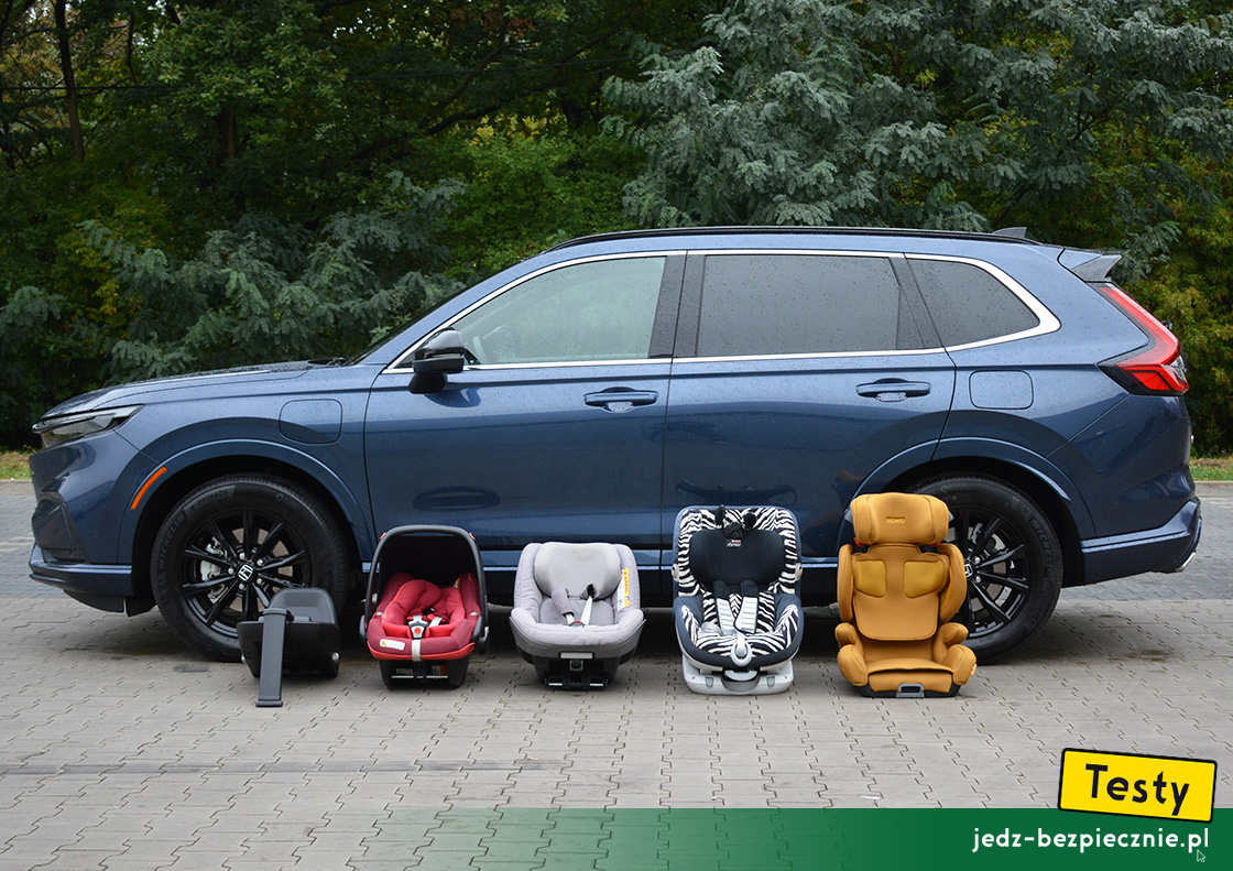 TESTY | Honda CR-V e:PHEV - próby z montażem fotelików samochodowych dla dzieci, pas bezpieczeństwa, Isofix, i-size, top-tether, tyłem, przodem, do kierunku jazdy