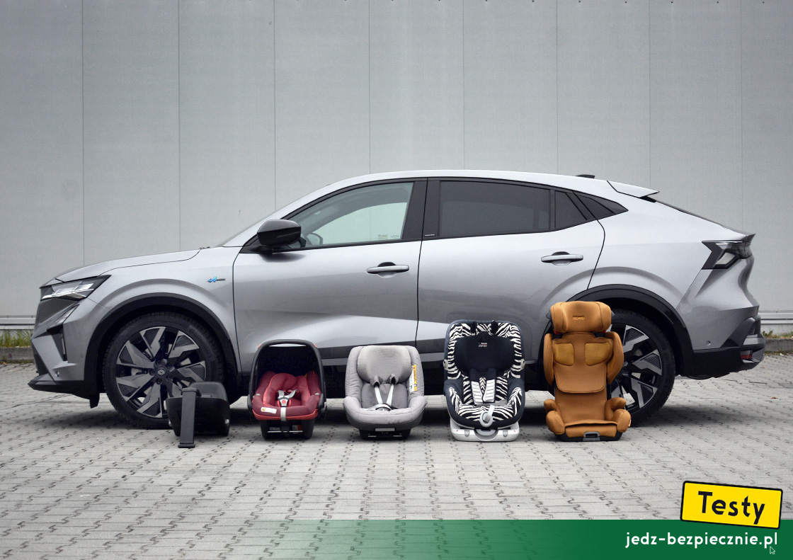 TESTY | Renault Rafale full hybrid - montaż fotelików samochodowych dla dzieci, pas bezpieczeństwa, Isofix, i-size, top-tether, tyłem, przodem, do kierunku jazdy