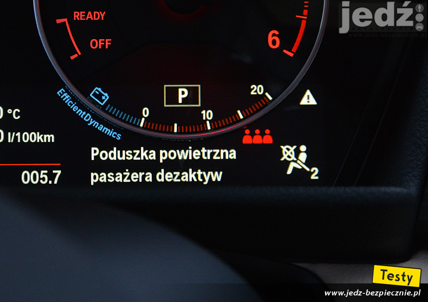 TESTY | BMW serii 2 Active Tourer | Wyposażenie samochodu - potwierdzenie dezaktywacji poduszki powietrznej pasażera