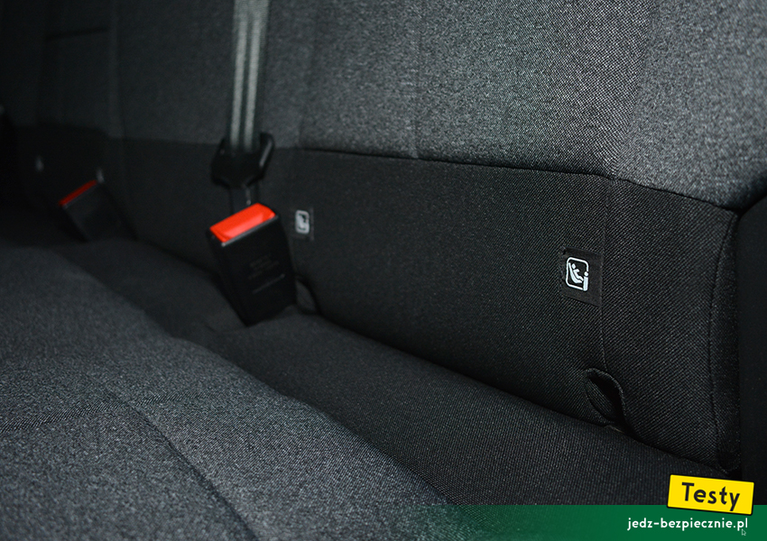 Testy - Citroen C4 Cactus facelifting - pary mocowań Isofix, i-Size