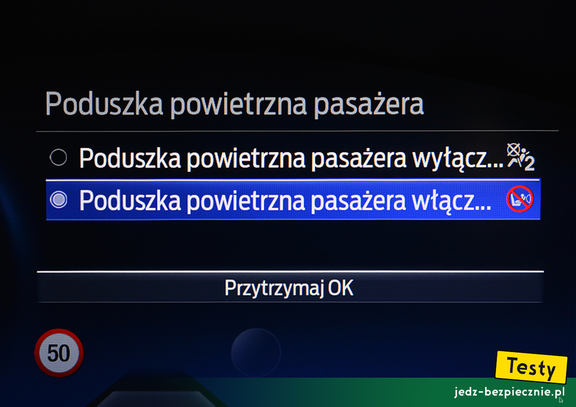 Testy - Ford Puma - wyłącznik poduszki powietrznej pasażera