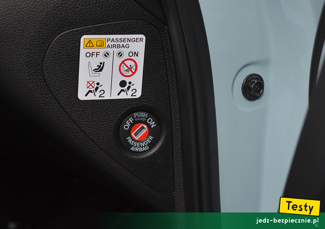 Testy - Honda Jazz IV Crosstar hybrid - wyłącznik poduszki powietrznej pasażera