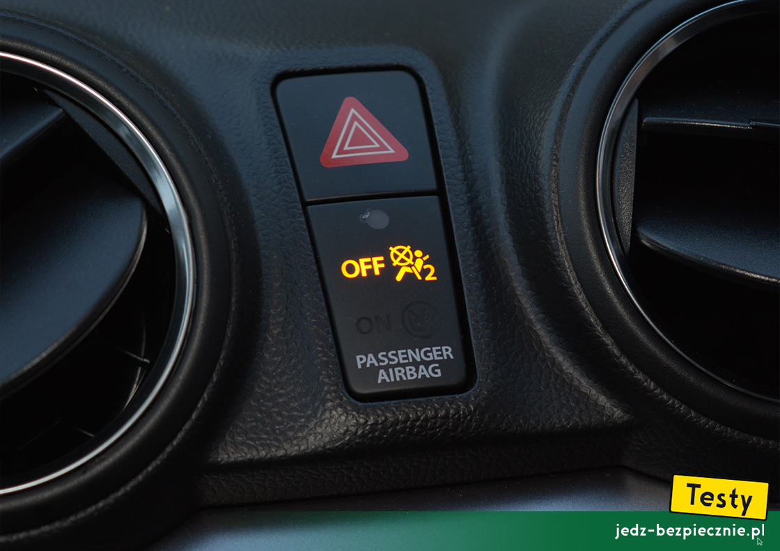 Testy - Suzuki Swift VI fl mild-hybrid - dezaktywacja poduszki powietrznej pasażera, OFF