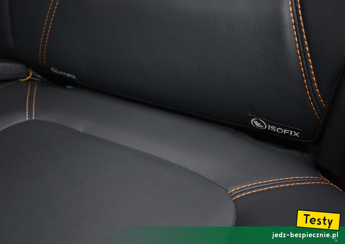 Testy - Dacia Spring - mocowania Isofix, i-Size