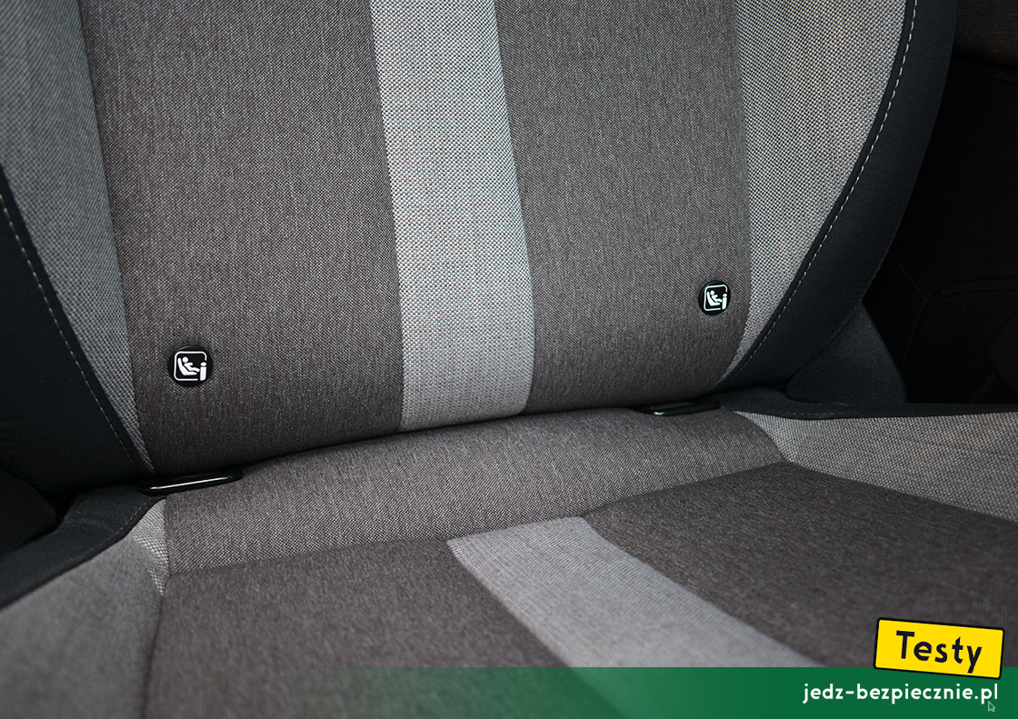 Testy - Skoda Enyaq iV - para mocowań Isofix, fotel pasażera