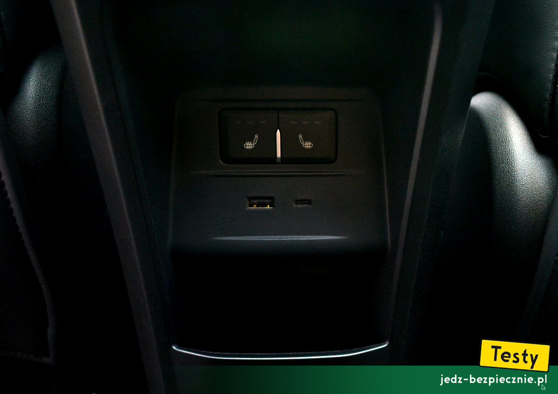 TESTY | Jaecoo 7 | porty usb dla pasażerów kanapy