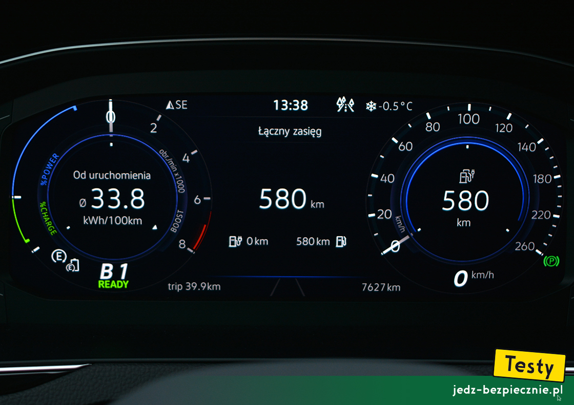 Testy - Volkswagen Passat GTE Variant - jazda po mieście w trybie elektrycznym, E-Mode