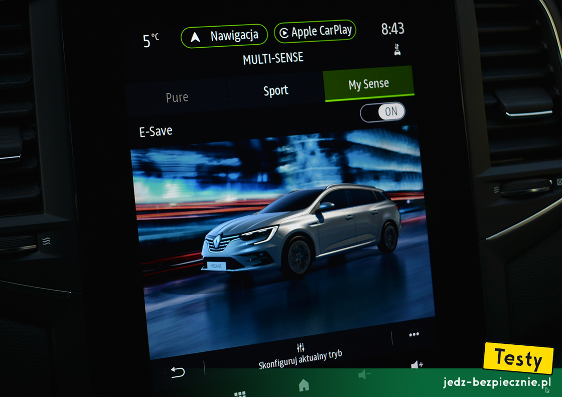 Testy - Renault Megane IV Grandtour FL Plug-in - tryby jazdy w wersji hybrydowej