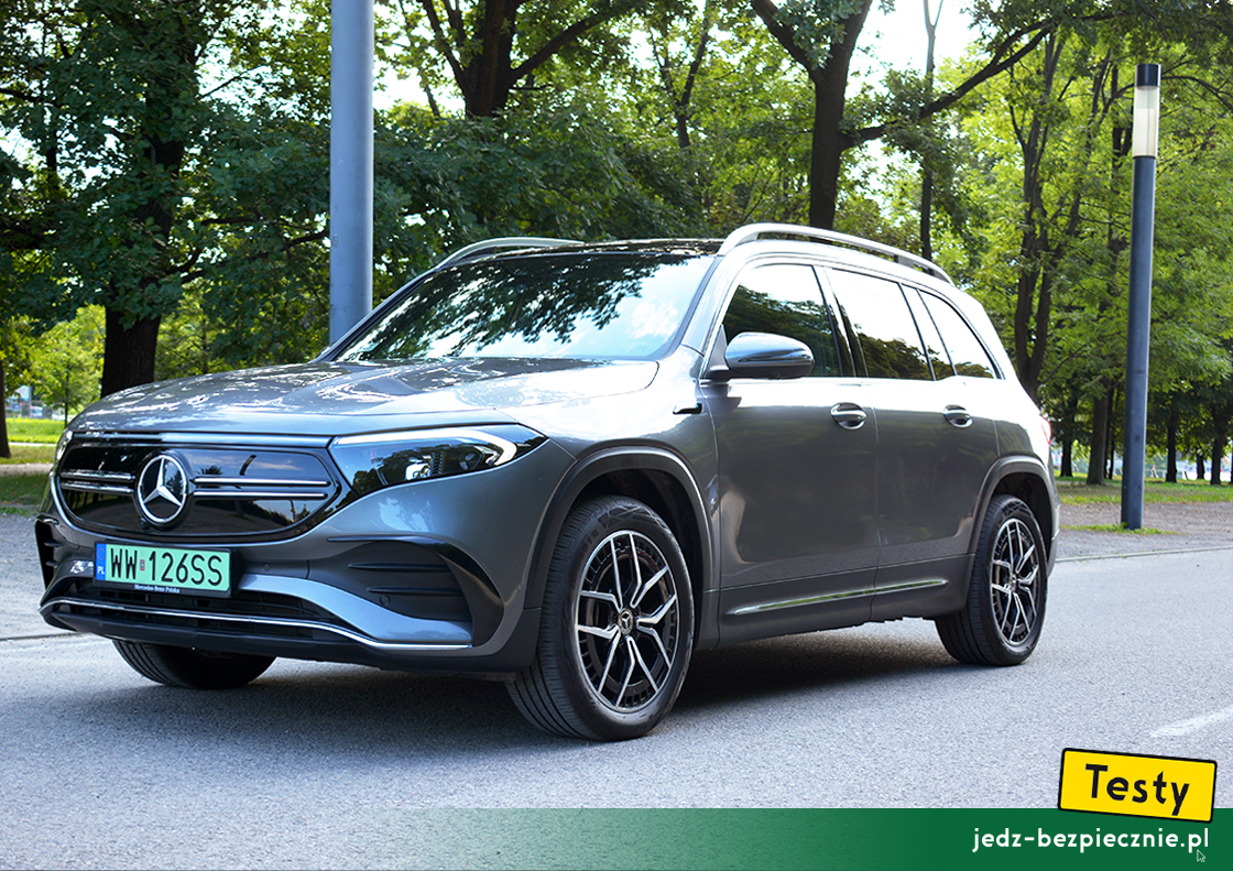 Testy - Mercedes EQB 5-osobowy - przód elektryka w kolorze Szarość Gór