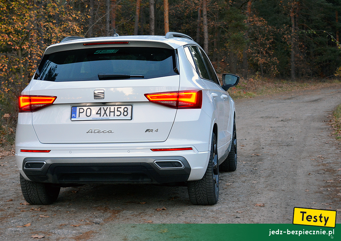 Testy - SEAT Ateca 4Drive facelifting - tył auta w wersji FR z napędem na cztery koła