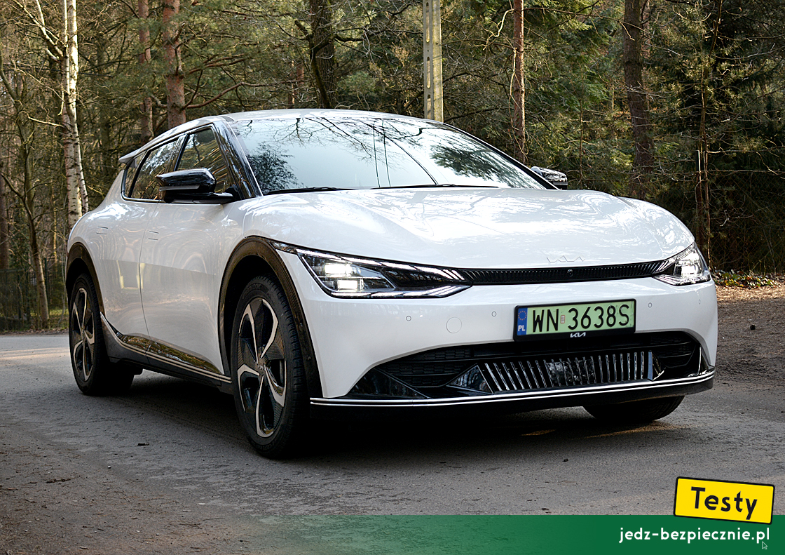 Testy - Kia EV6 - przód auta wersji EV6 Plus z napędem na tylną oś