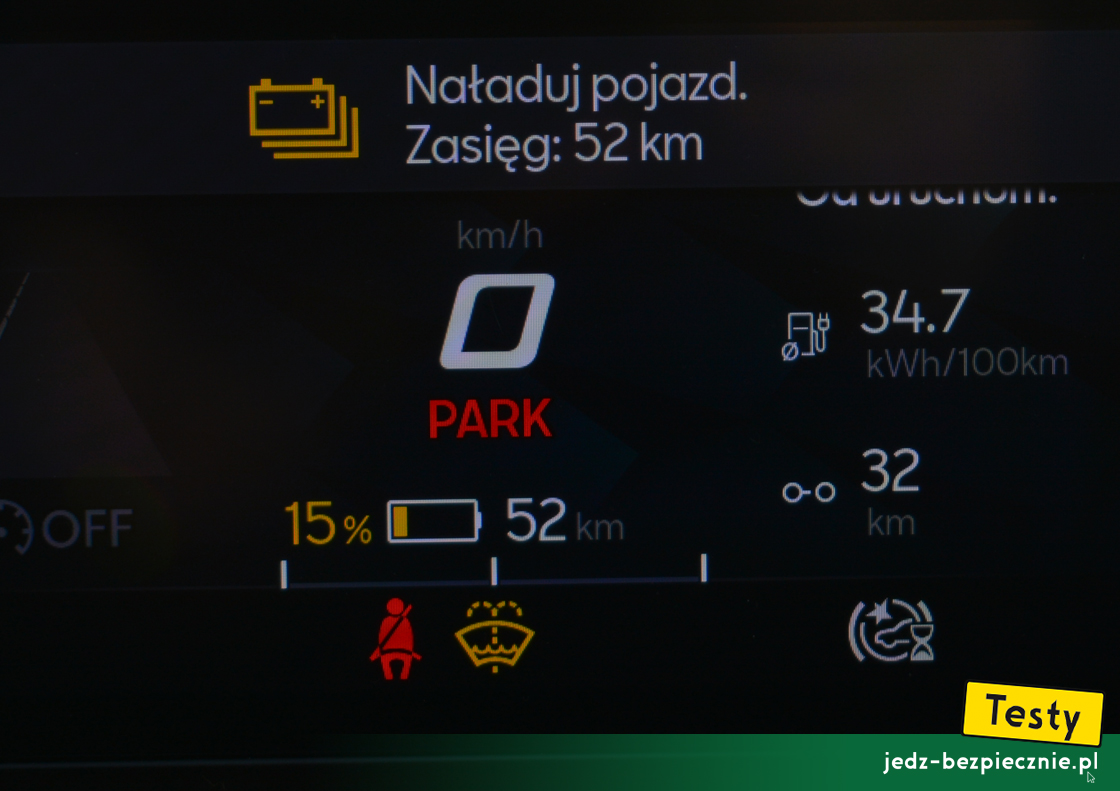 Testy - Cupra Born 77 kWh - wskaźnik rezerwy energii