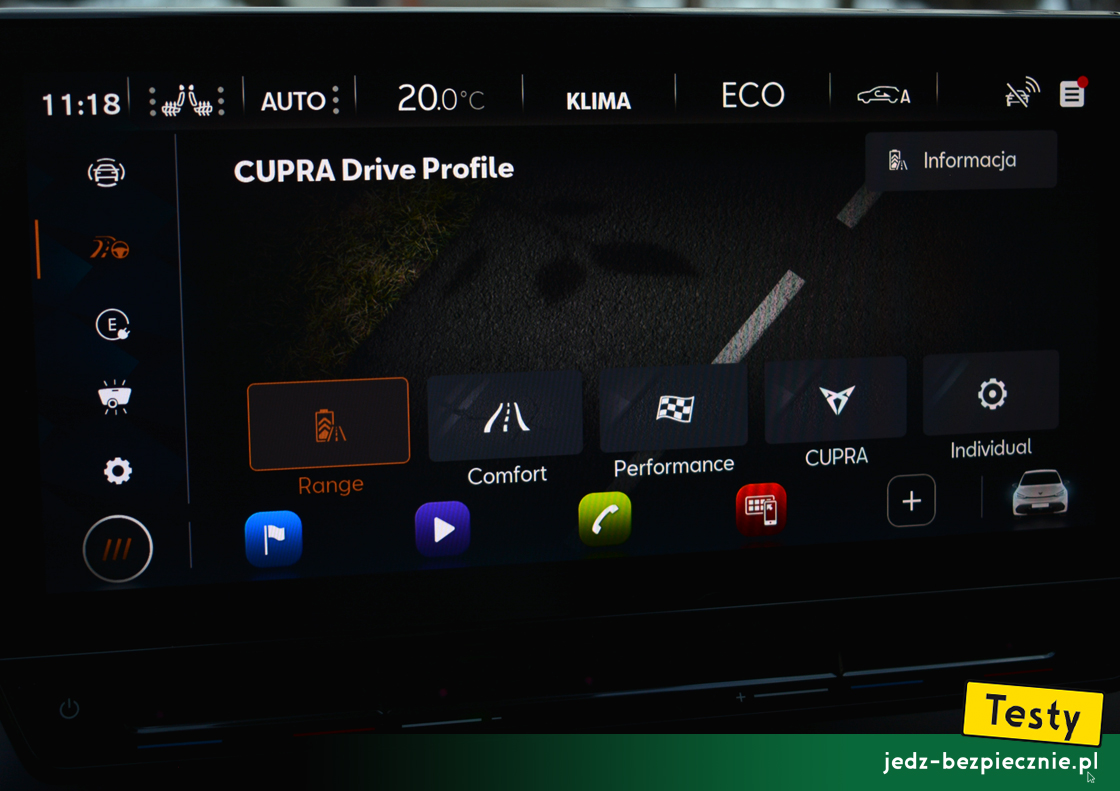 Testy - Cupra Born 77 kWh - pięć profili jazdy