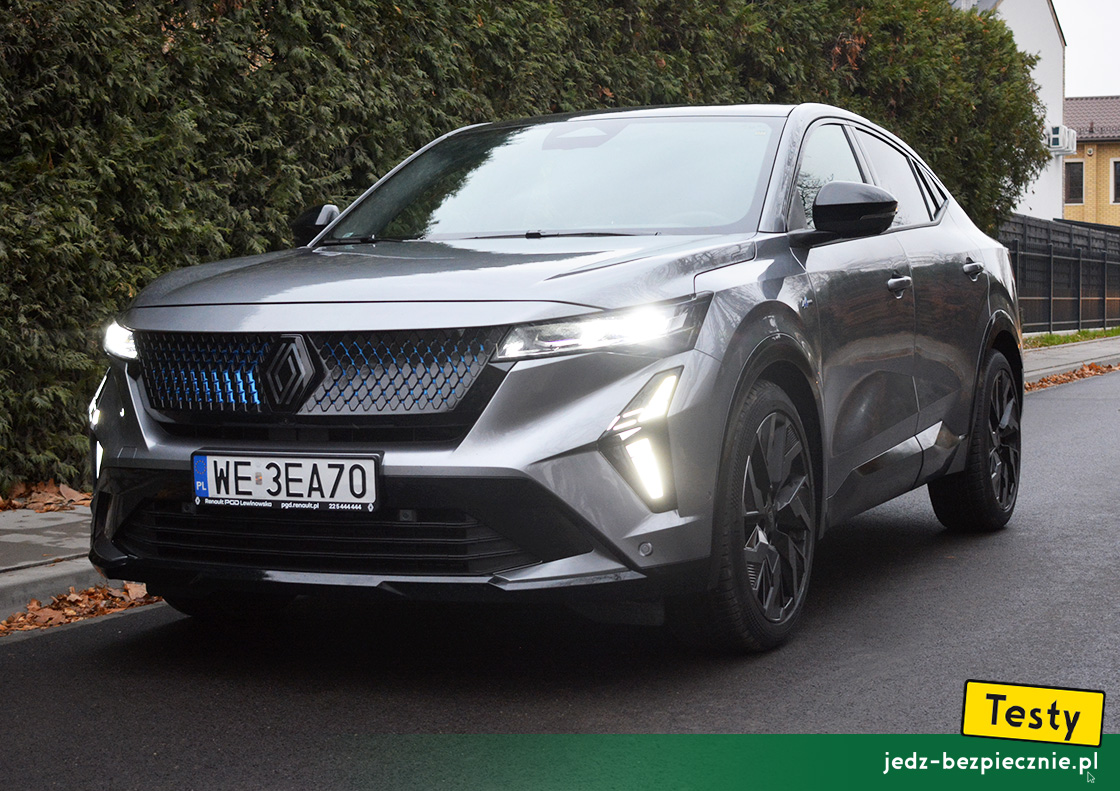 Testy - Renault Rafale full hybrid - przód auta w kolorze Schiste Satin + dach czarny Etoile w środkowej wersji wyposażenia Esprit Alpine