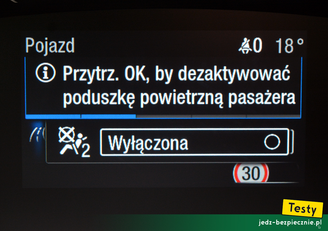 Testy - Ford Focus IV kombi Active - wyłącznik poduszki powietrznej pasażera
