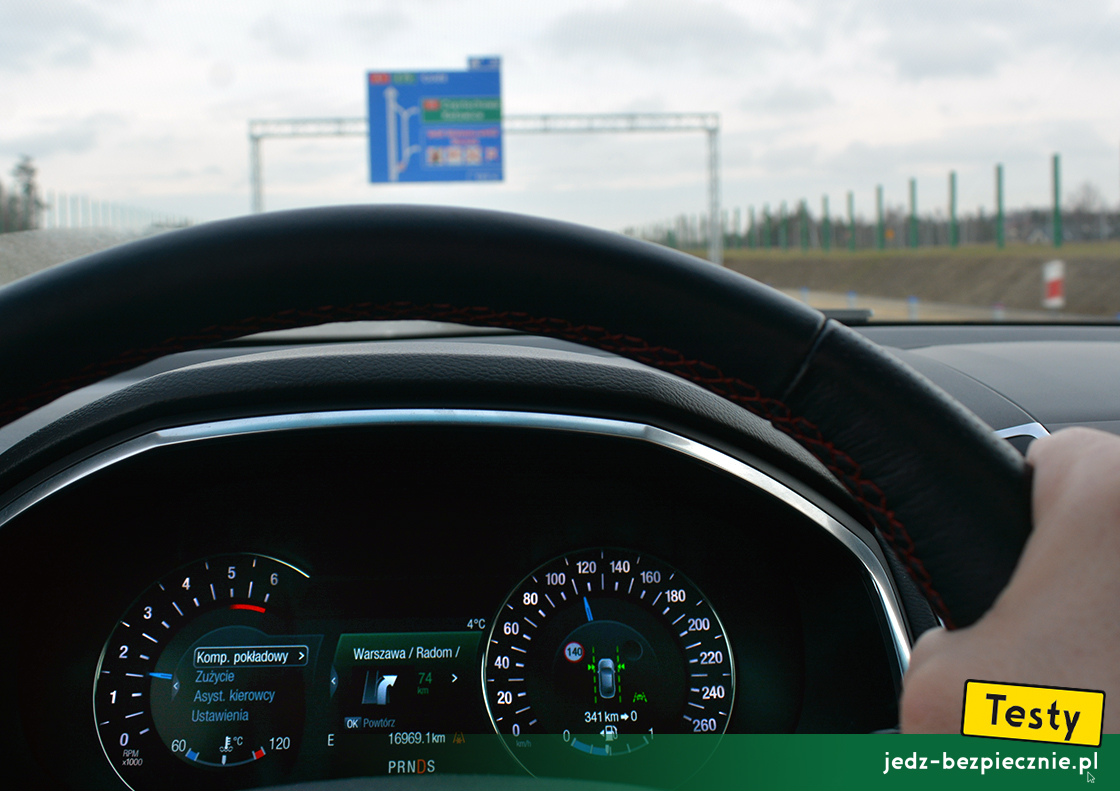 Testy - Ford Edge II facelifting - system rozpoznawania znaków drogowych