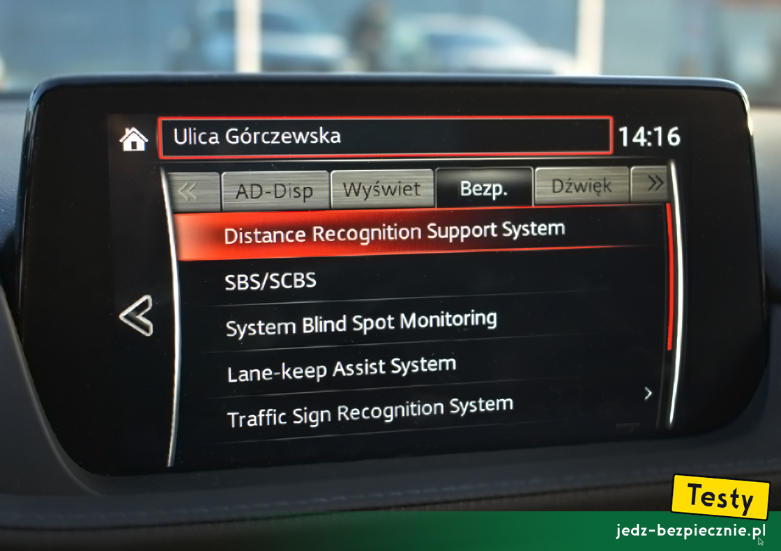 Testy - Mazda 6 III facelifting 2 sedan - systemy podnoszące bezpieczeństwo