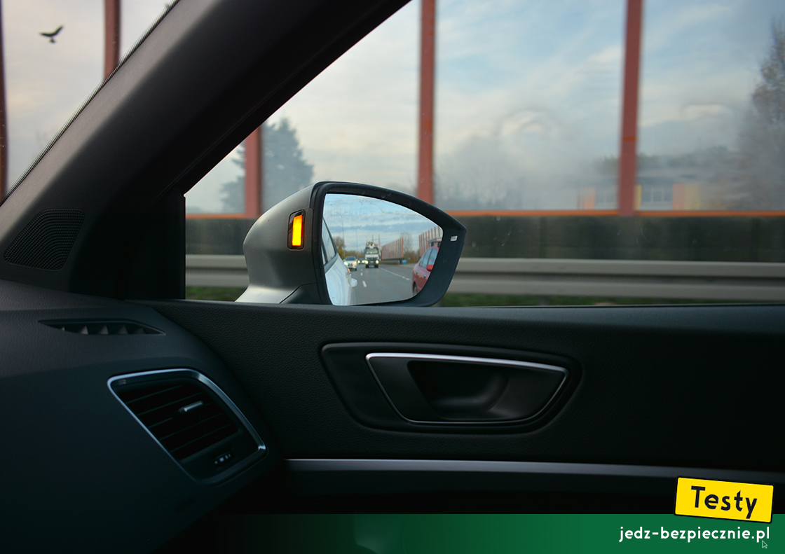Testy - SEAT Ateca 4Drive facelifting - zalety, asystent martwego pola w lusterkach bocznych